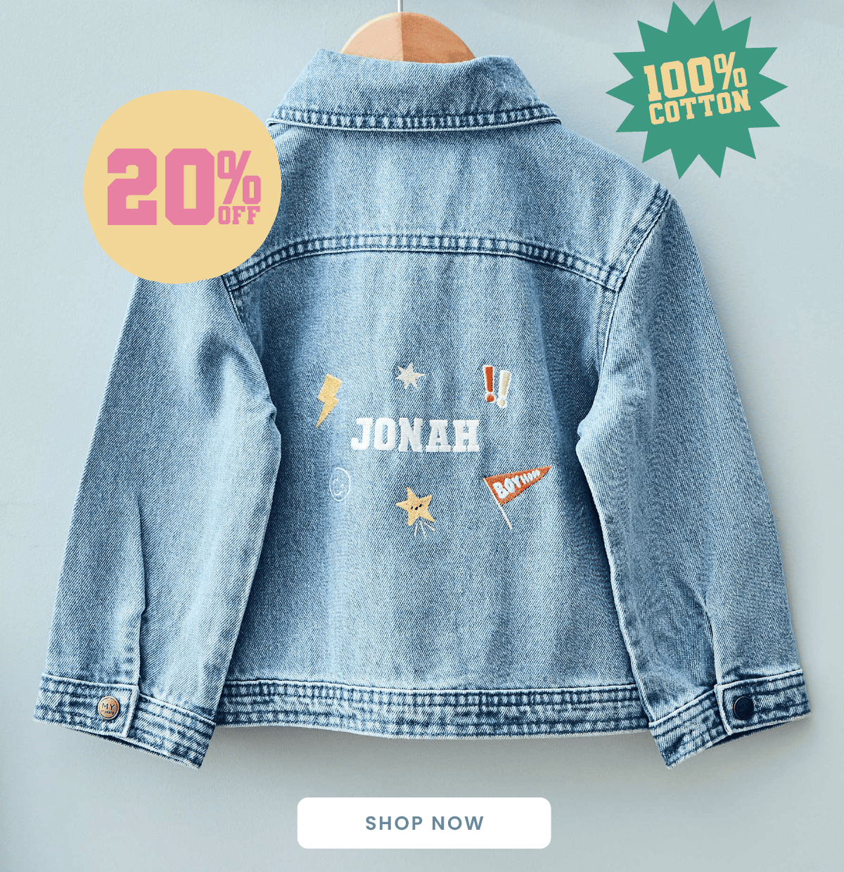 Personalised Varsity Embroidered Denim Jacket