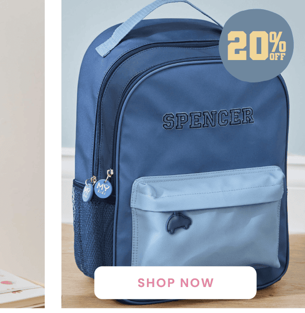 Personalised Blue Large Backpack