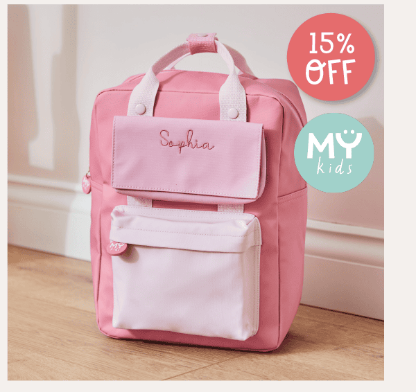 Personalised Pink Grab Handle & Purse Large Backpack