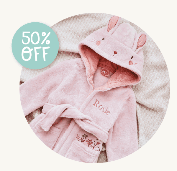 Personalised Pink Bunny Robe