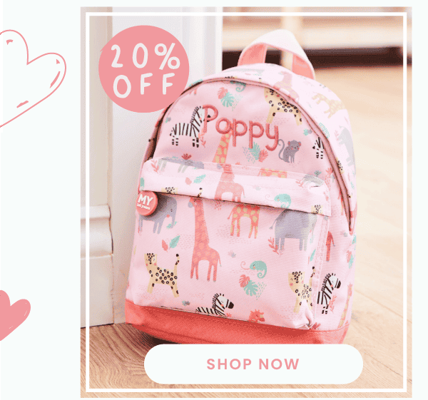 Personalised Pink Safari Print Classic Mini Backpack