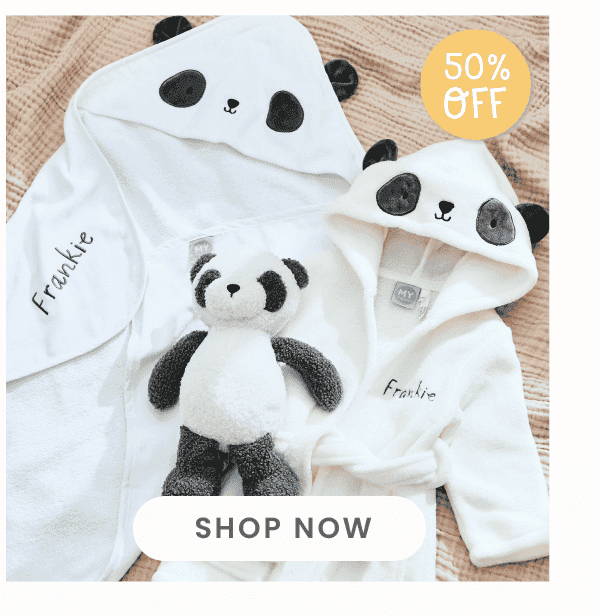 Personalised Panda Splash, Snuggle & Cuddle Set