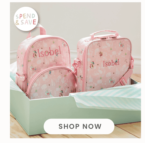 Personalised Pink Flopsy Bunny Backpack & Lunch Bag Set