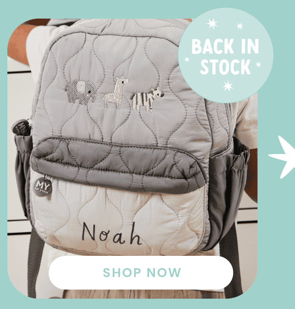 Personalised Safari Quilted Medium Backpack