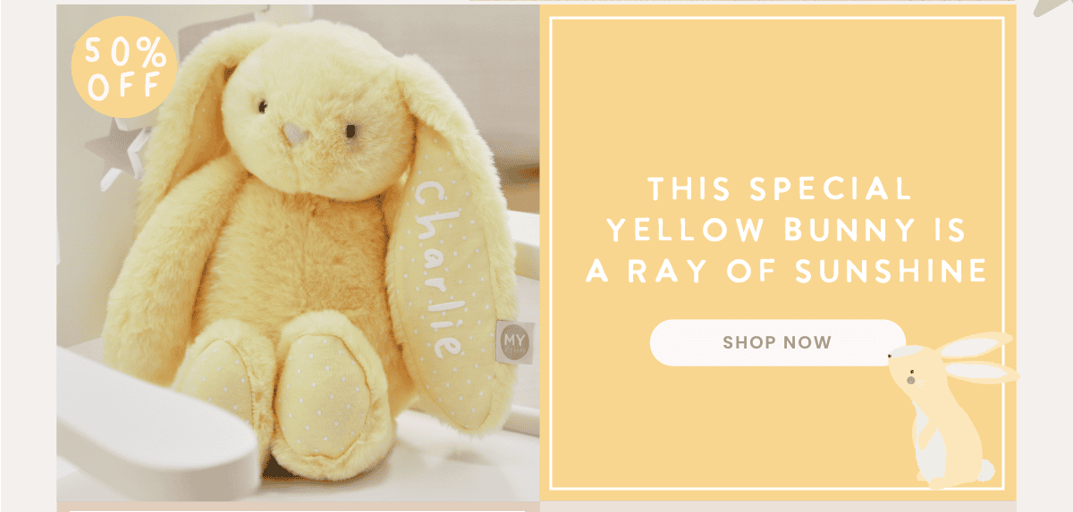 Personalised Yellow Bunny Soft Toy