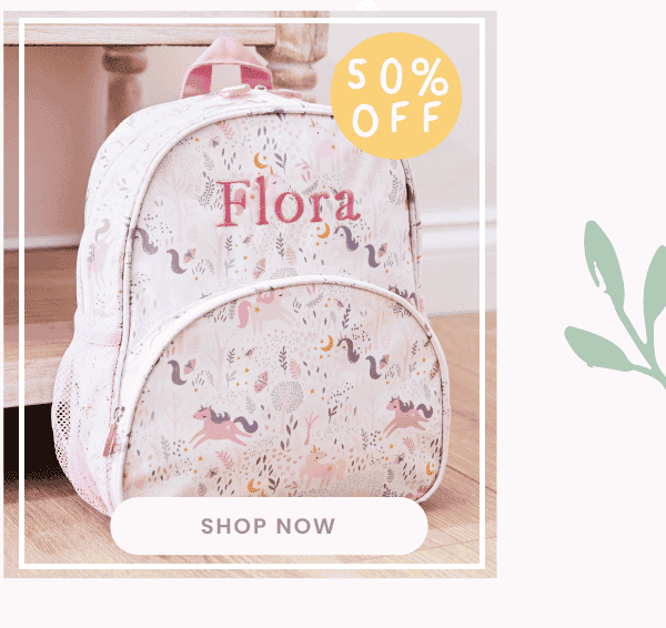 Personalised Pink Magical Unicorn Medium Backpack