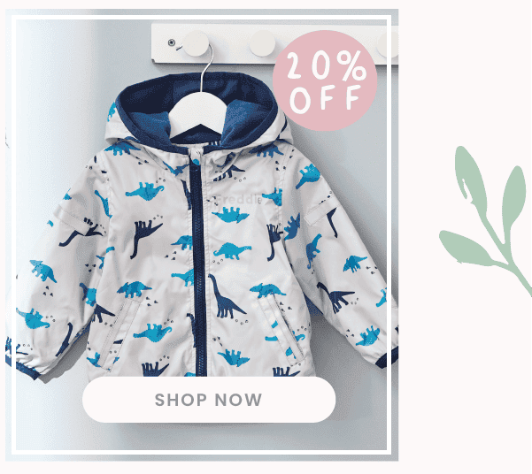  Personalised Grey Dinosaur Print Raincoat