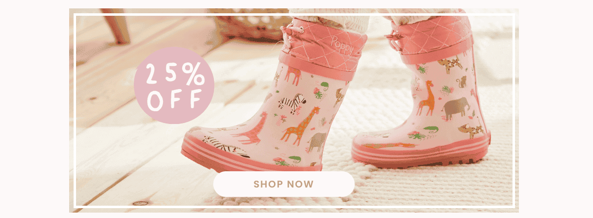 Personalised Pink Safari Print Welly Boots