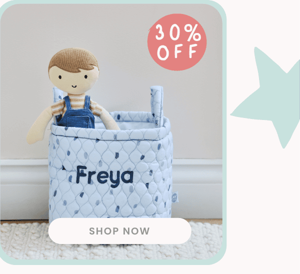 Personalised Small Blue Polka Dot Storage Bag