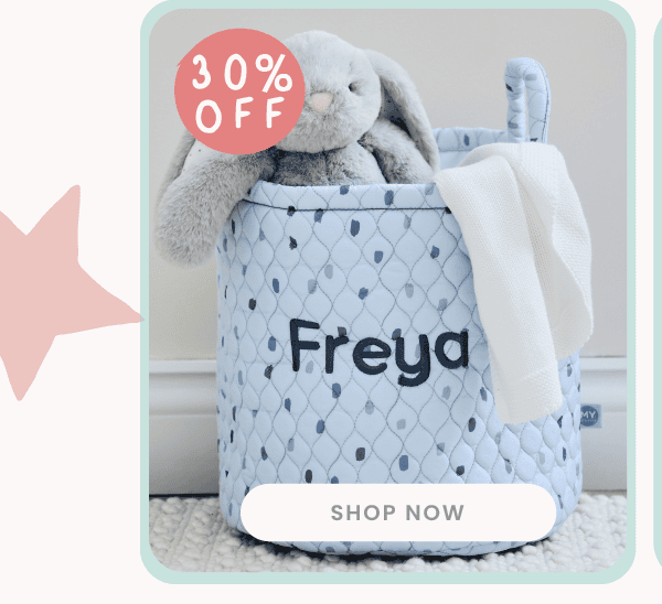 Personalised Medium Blue Polka Dot Storage Bag