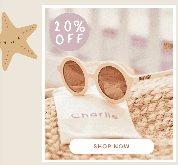 Personalised Cream Babiators Sunglasses with Bag