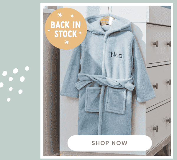 Personalised Blue Hooded Fleece Robe