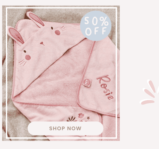 Personalised Pink Bunny Hooded Towel