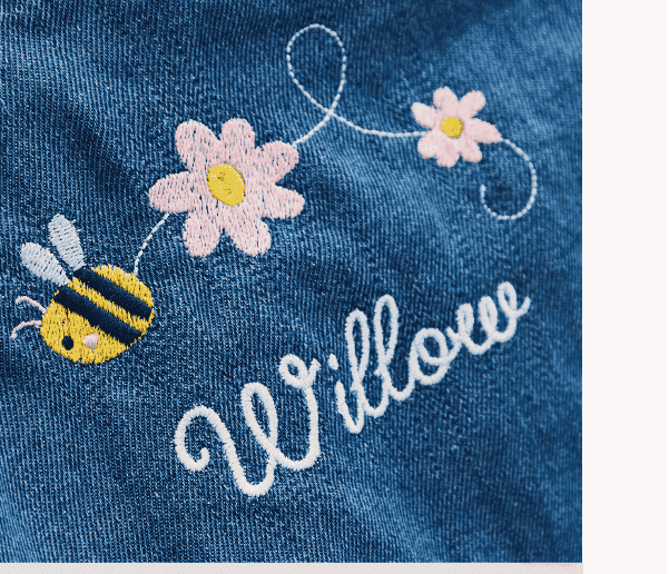 Personalised Bumblebee Denim Dungarees