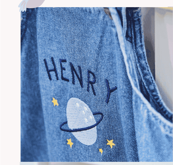 Personalised Space Denim Dungarees