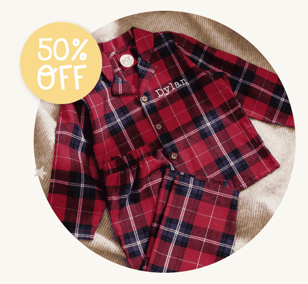 Personalised Traditional Red Checkered Pyjamas