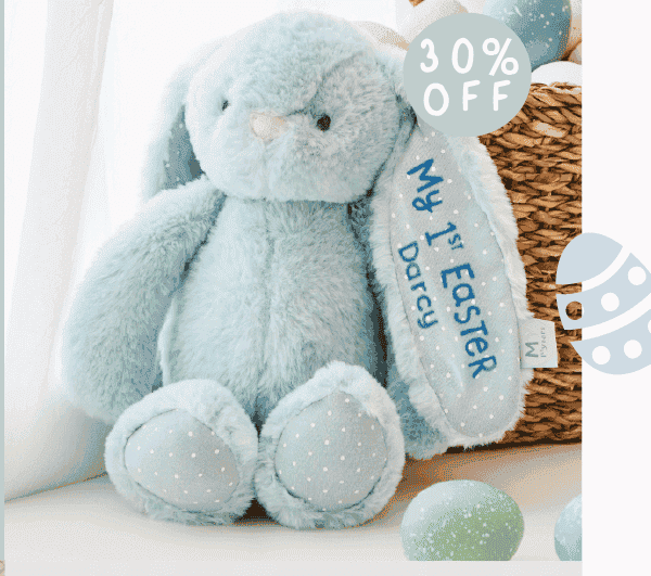 Personalised My 1st Easter Blue Bunny Soft Toy