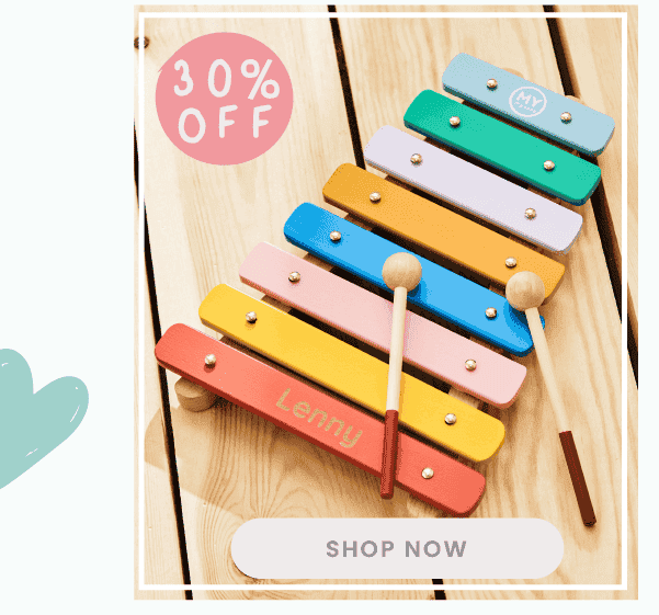 ersonalised Colourful Wooden Xylophone Toy