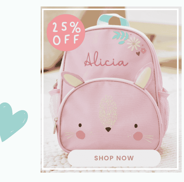 Personalised Mini Pink Bunny Backpack