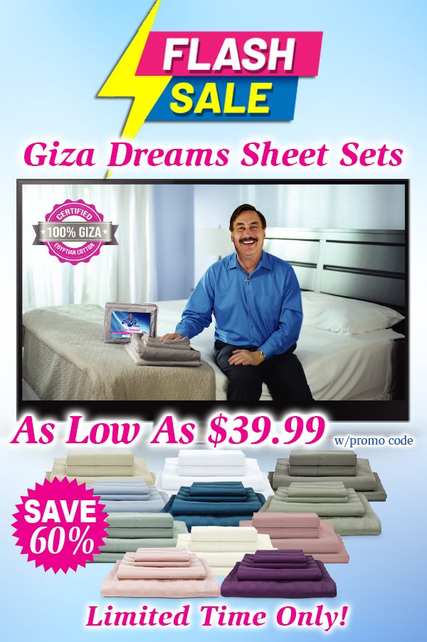 Giza Dreams Bed Sheet Sets Sale Of The Year Save 60% As Low As \\$39.99 With Promo Code. Click Here