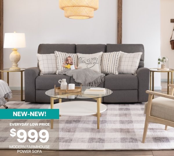 MODERN FARMHOUSE POWER SOFA \t