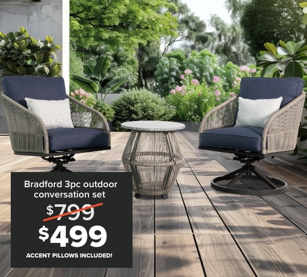 Bradford 3pc outdoor conversation set\t