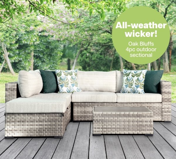 With all-weather wicker! 