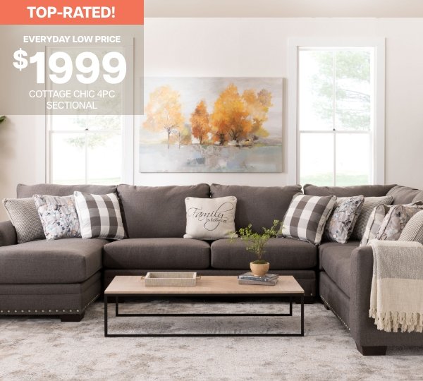 COTTAGE CHIC 4PC SECTIONAL \t
