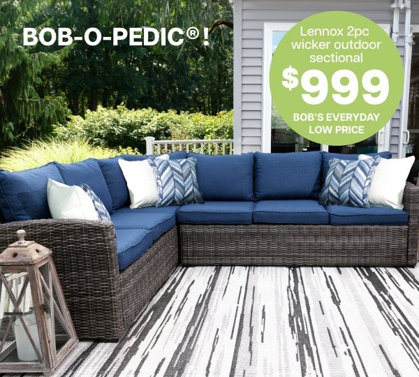 Lennox 2pc wicker outdoor sectional