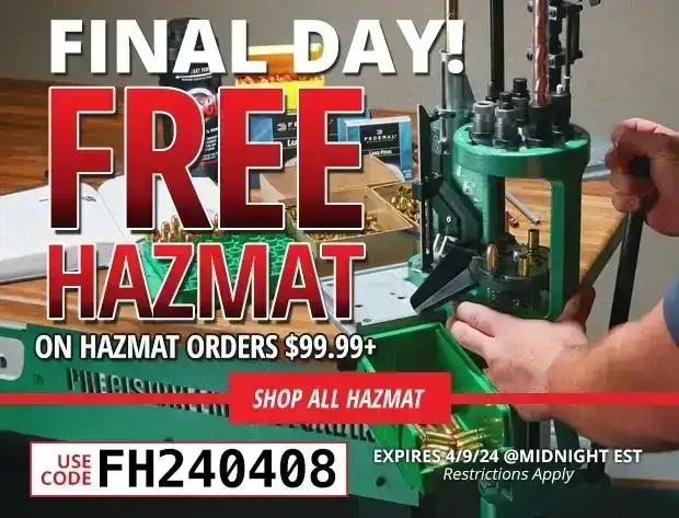 Final Day for Free Hazmat on Hazmat Orders \\$99.99+ • Restrictions Apply • Use Code FH240408