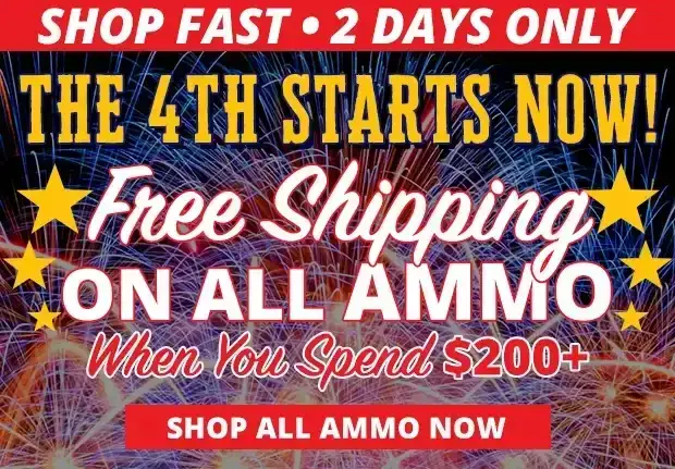 Free Shipping on All Ammo When You Spend \\$200+ •\xa0Restrictions Apply • Use Code FS242624