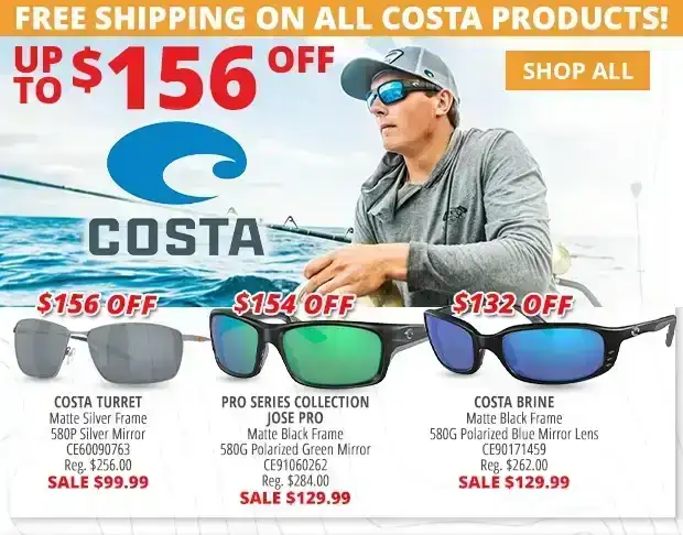 Up to \\$156 Off Costa Sunglasses with Free Shipping on All Costa Products No Promo Code Needed