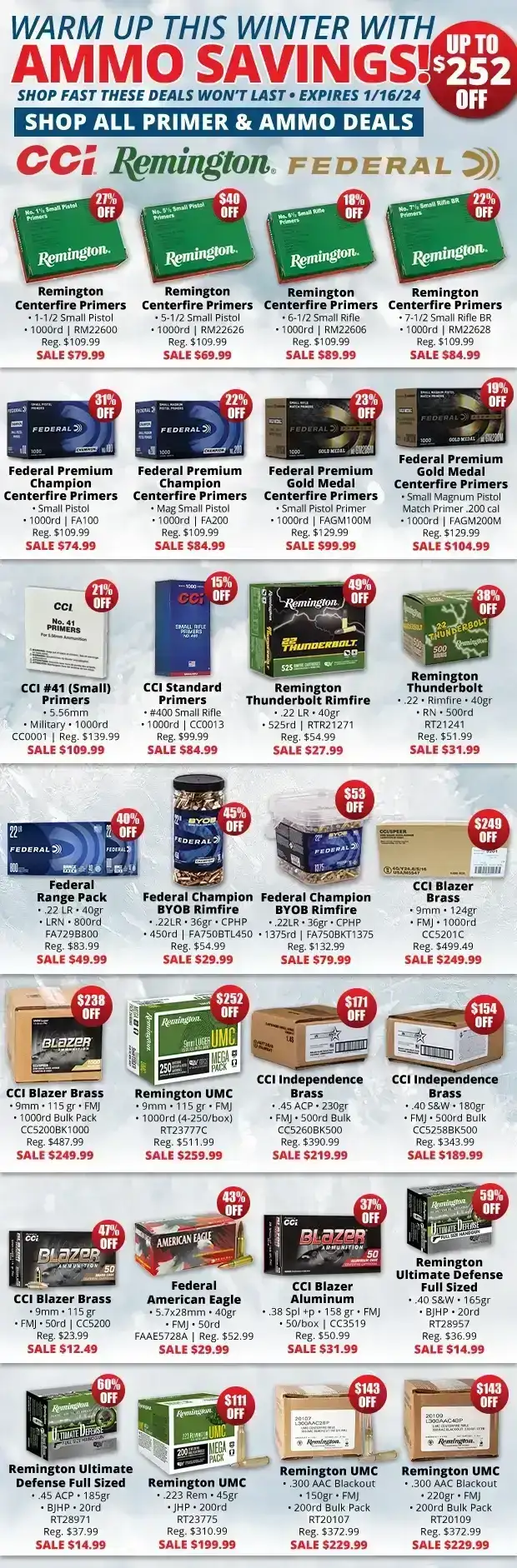 Up to \\$252 in Ammo Savings!