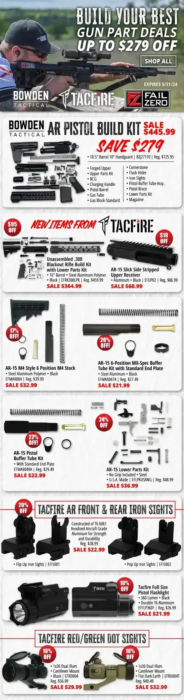 Up to \\$279 Off Gun Part Deals to Build Your Best!