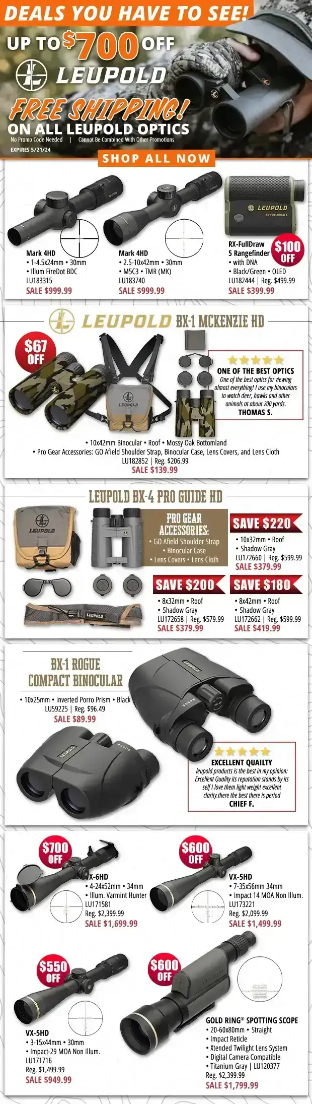 Up to \\$700 Off Select Top Leupold Gear with Free Shipping on All Leupold Optics No Promo Code Needed