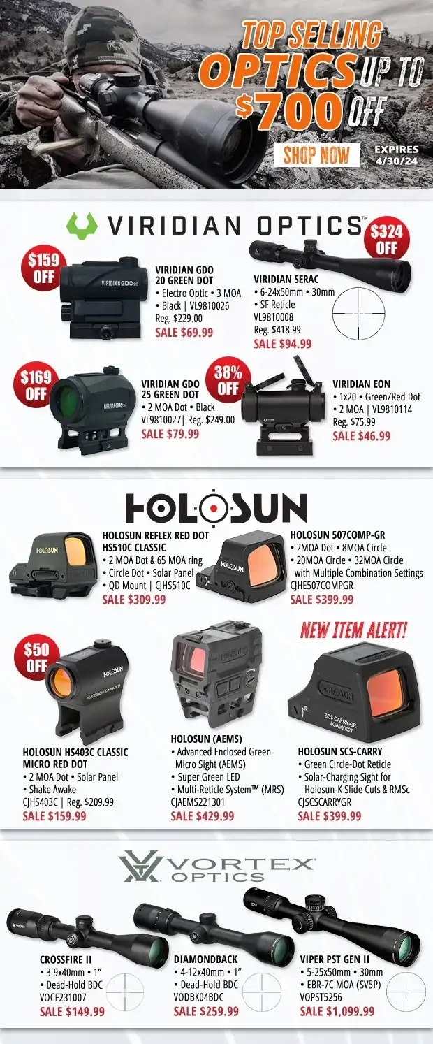 Top Selling Optics Up to \\$700 Off Now!