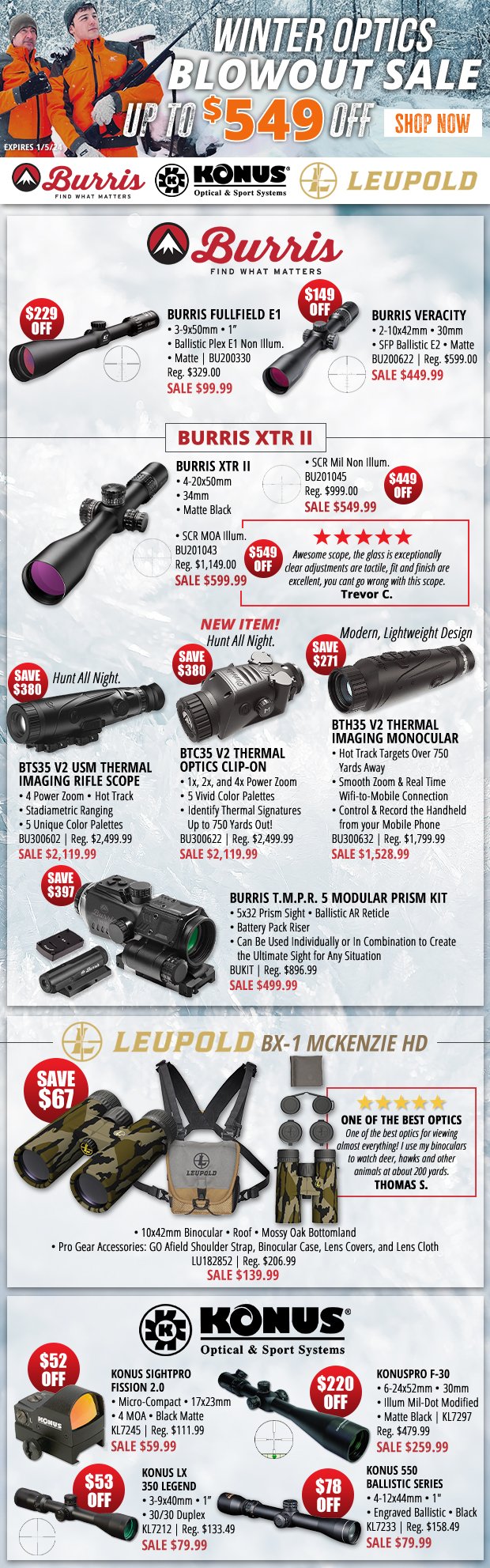 Up to \\$549 Off with Our Winter Optics Blowout Sale!