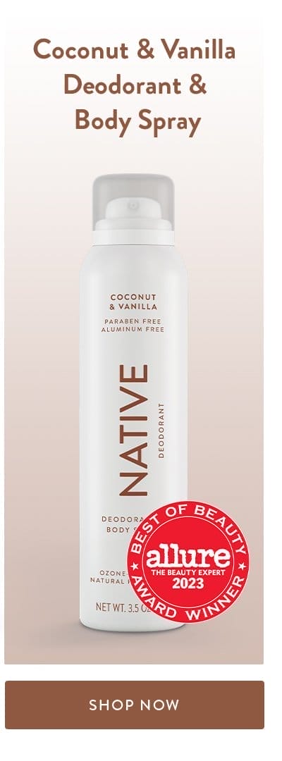 Coconut & Vanilla Deodorant & Body Spray (include Allure Badge) | SHOP NOW