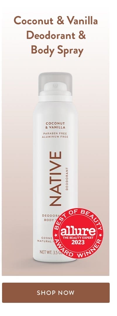 Coconut & Vanilla Deodorant & Body Spray (include Allure Badge) | SHOP NOW