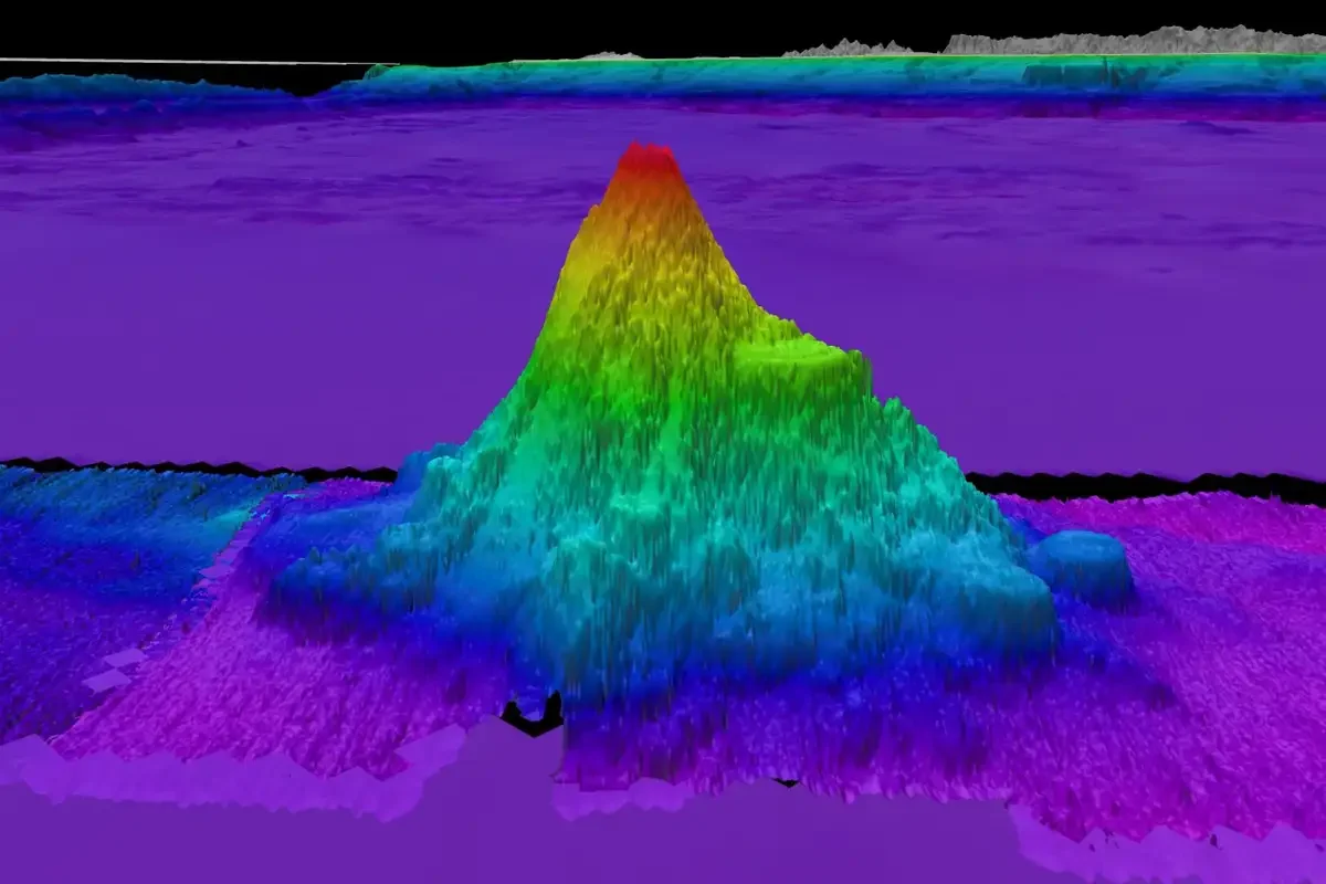 Enormous underwater mountains discovered off west coast of Americas. Image leads to article.