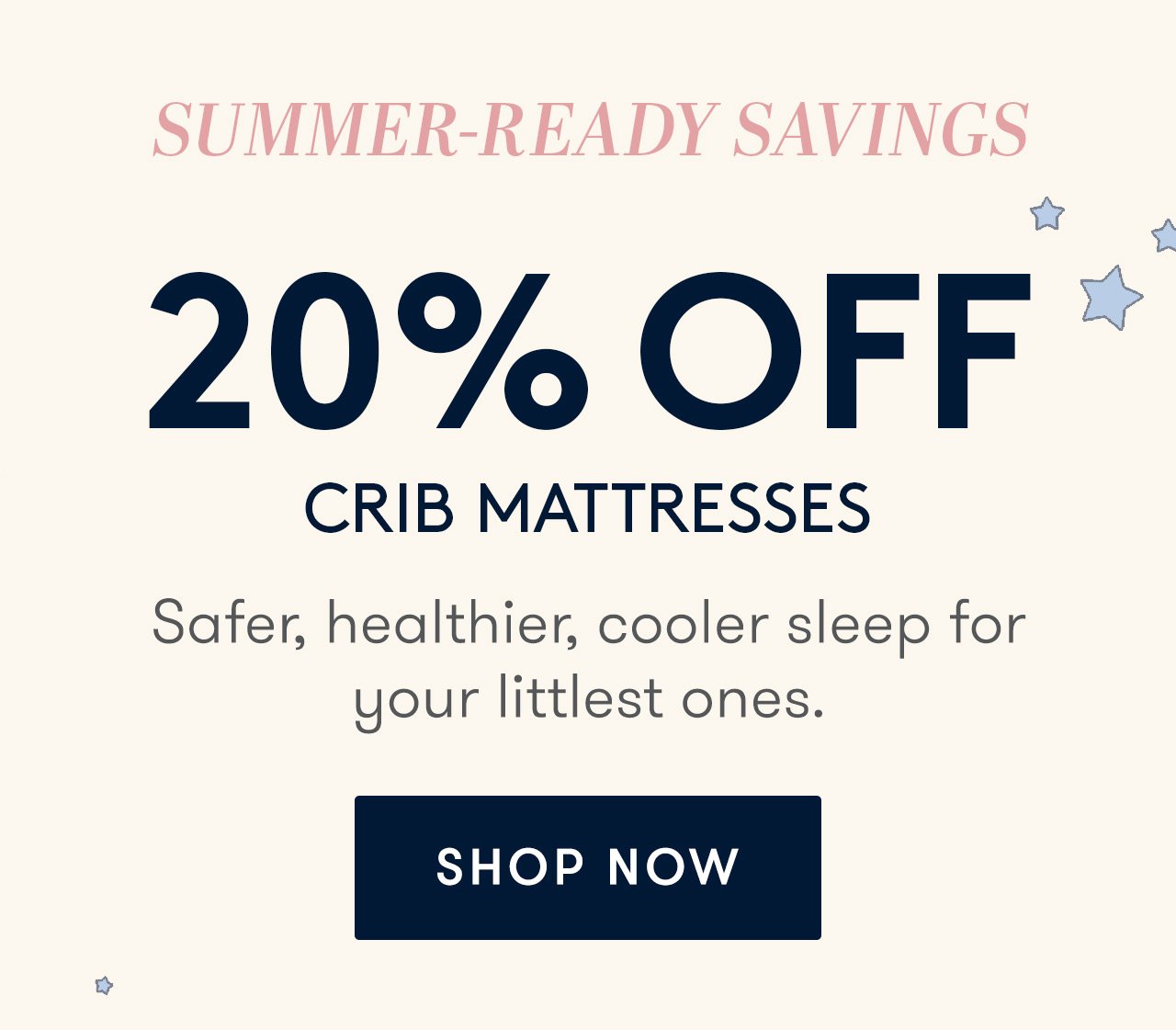 20% off crib mattresses