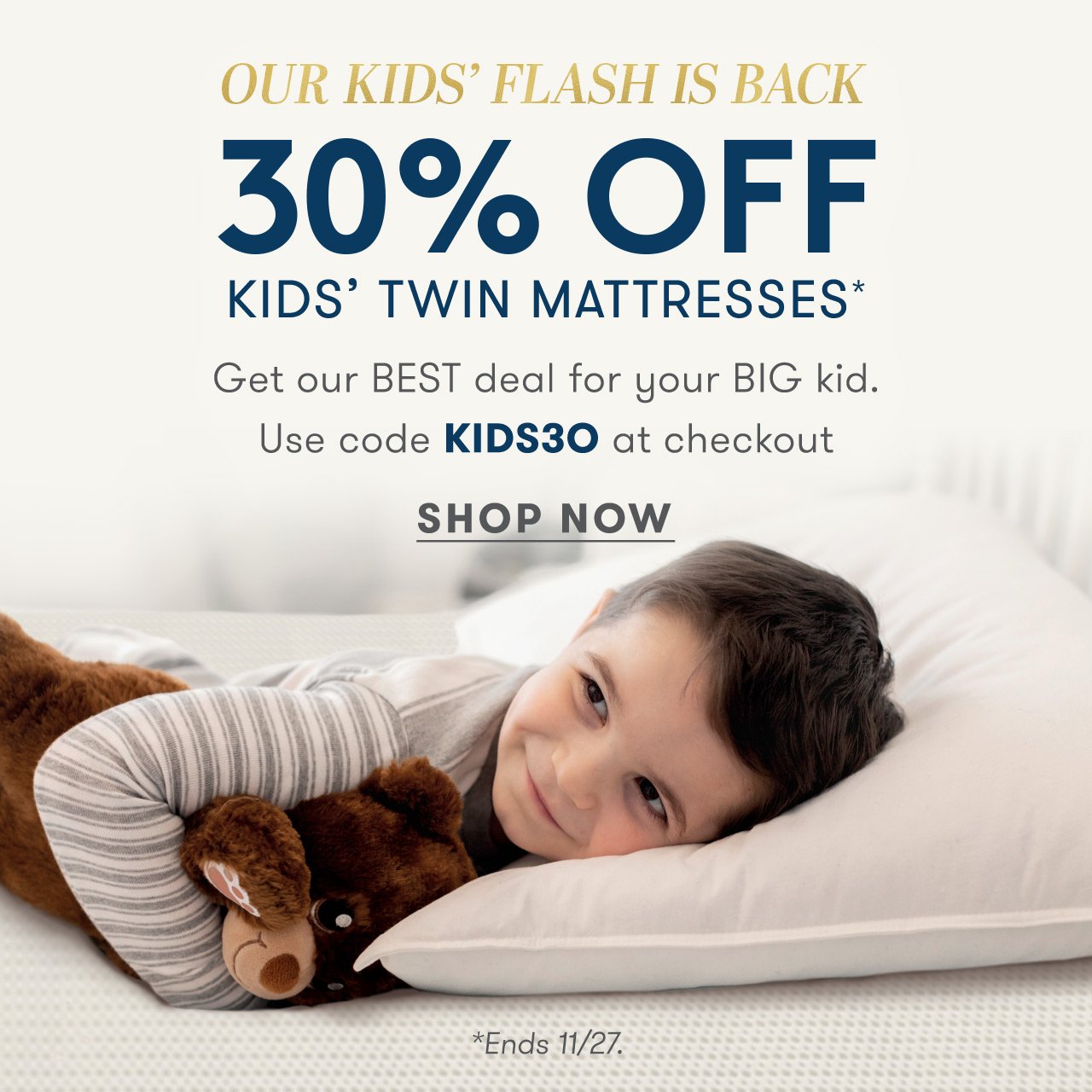 Offer - Take 30% Off A Kids' Twin Mattress