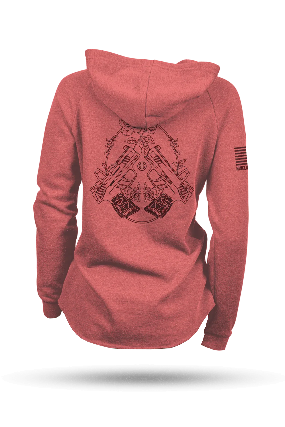 Image of Lightweight Women's V-neck Hoodie - Sig Rose V2