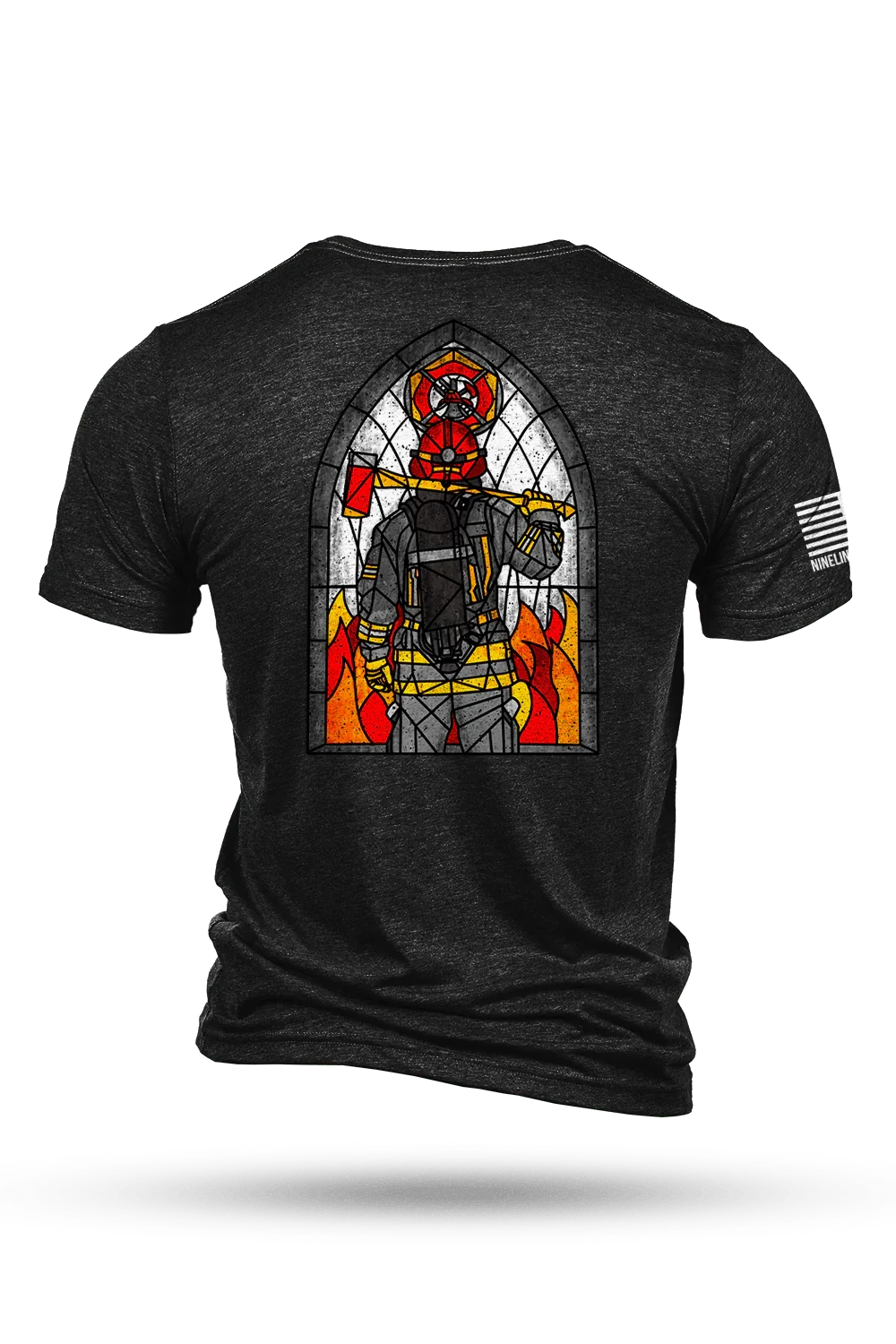 Image of T-Shirt - Stained Glass Firefighter