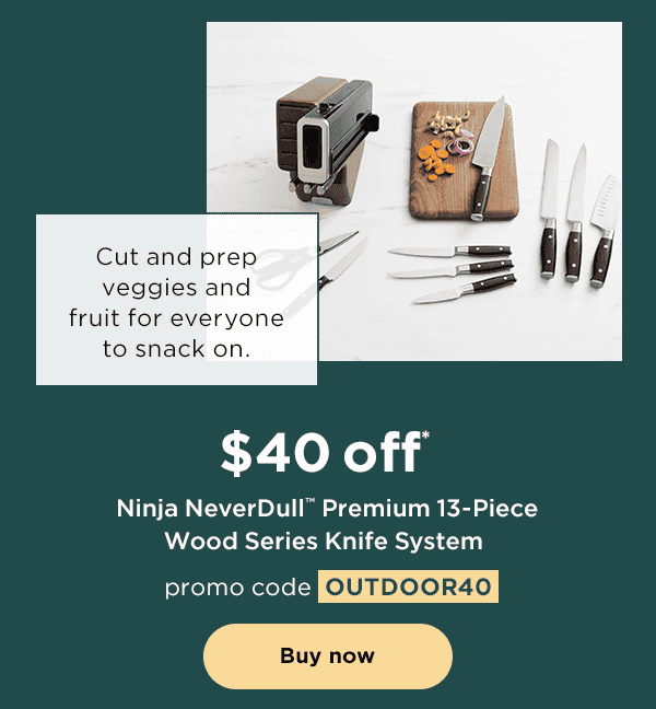 \\$40 off* Ninja NeverDull™ Premium 13-Piece Wood Series Knife System with promo code OUTDOOR40