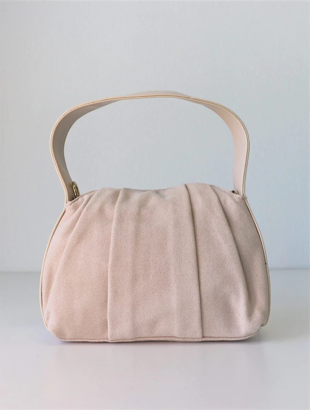 Beige Suedette Crossbody Bag