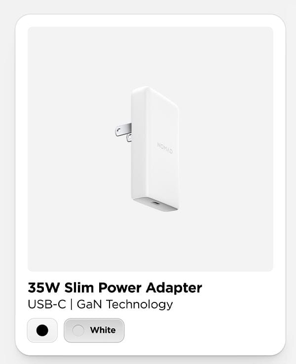 35W Slim Power Adapter. Dual Port USB-C | GaN Technology