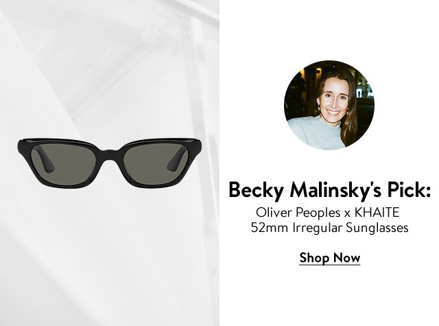 Oliver Peoples x KHAITE 1983C 52mm Irregular Sunglasses. Becky Malinsky.