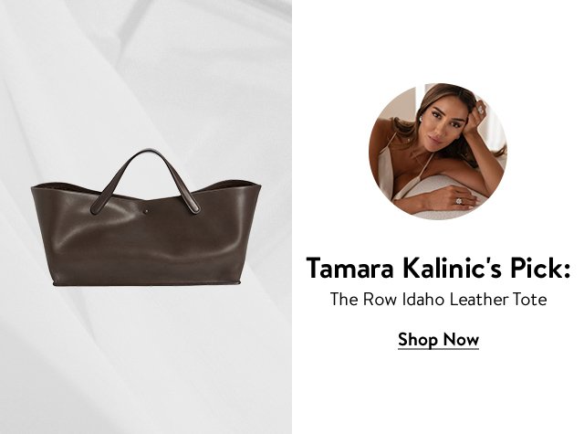 The Row large leather tote. Tamara Kalinic.