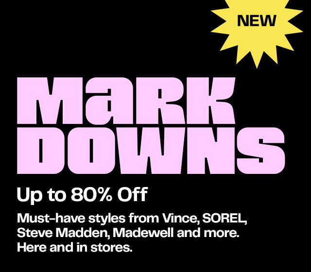 New Markdowns up to 80% off